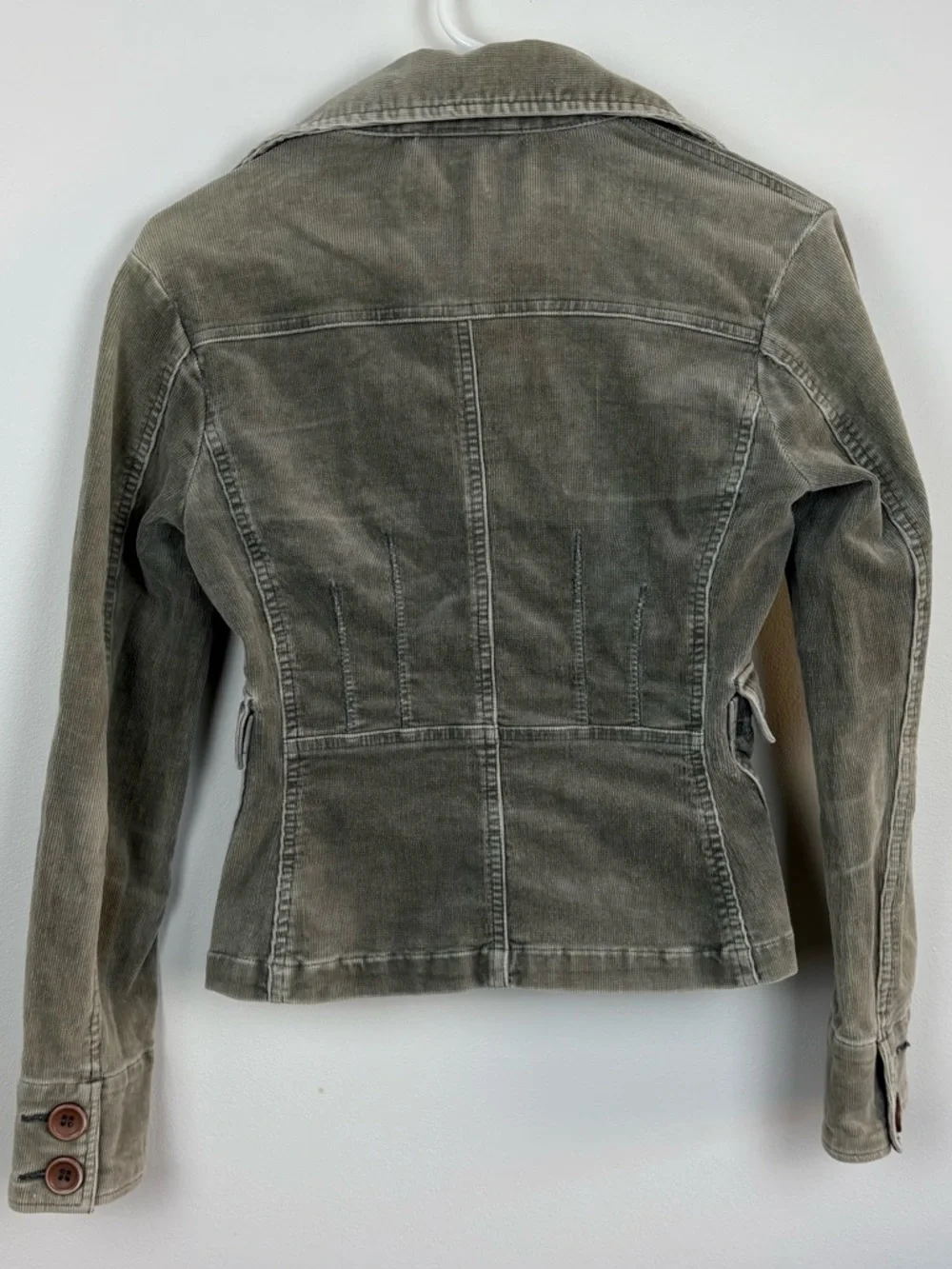 dELiA*s Grey-Green Utility Button-Front Jacket vintage Y2K XS Veronica Mars - Picture 7 of 12